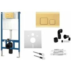 Concealed Cistern Frame And Plate F Gold -Bathroom Supplies Store 87084613 3