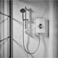 Triton Aspirante Electric Shower 8.5kW Modern White Gloss 5 Spray