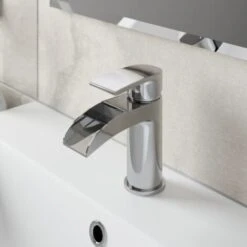 Waterfall Bathroom Basin Tap Bath Shower Mixer Tap Set Chrome -Bathroom Supplies Store 8755925 4