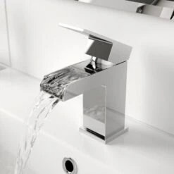 Modern Bathroom Waterfall Mono Basin Sink Mixer Tap Single Lever 8 Modern Bathroom Waterfall Mono Basin Sink Mixer Tap Single Lever -Bathroom Supplies Store 8756688 2