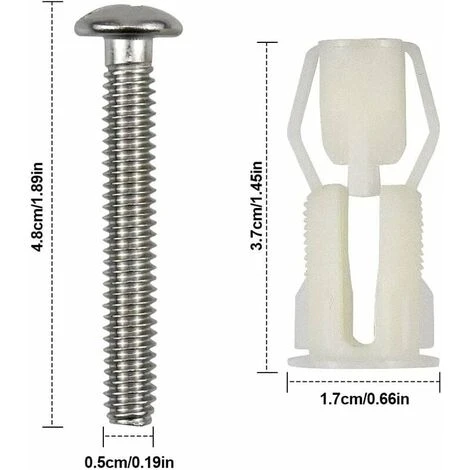 Toilet Seat Cover Screws Easy Install Toilet Seat Fixings, 2 Pieces 4 Toilet Seat Cover Screws Easy Install Toilet Seat Fixings, 2 Pieces - Image 2