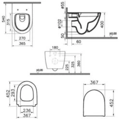 Vitra Sento SmoothFlush Rimless Toilet With Softclose Seat, White (7848-003-6147) 7 Vitra Sento SmoothFlush Rimless Toilet With Softclose Seat, White (7848-003-6147) -Bathroom Supplies Store 88002032 3