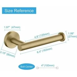 Toilet Paper Holder SUS304 Stainless Steel Brushed Gold Toilet Paper Holder, Modern Round Toilet Roll Holder, Wall Mount, 5 Inch Bathroom Toilet Roll Dispenser TP Holder For Kitchen Bathroom -Bathroom Supplies Store 88294939 4