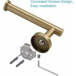 Toilet Paper Holder SUS304 Stainless Steel Brushed Gold Toilet Paper Holder, Modern Round Toilet Roll Holder, Wall Mount, 5 Inch Bathroom Toilet Roll Dispenser TP Holder For Kitchen Bathroom -Bathroom Supplies Store 88294939 5