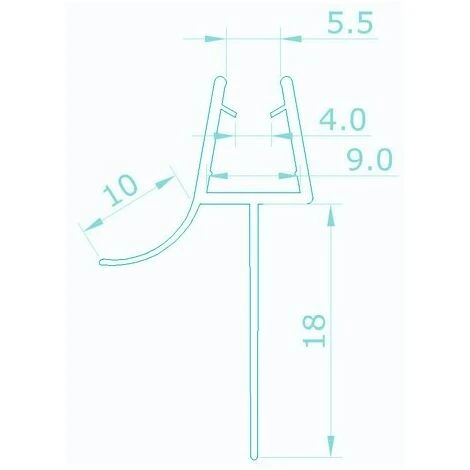 SKY Bath Shower Screen Door Seal Strip For 8mm Glass Thickness 18mm Seals Gap (Type 2) 5 SKY Bath Shower Screen Door Seal Strip For 8mm Glass Thickness 18mm Seals Gap (Type 2) - Image 3