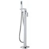 Modern Waterfall Floorstanding Bath Shower Mixer - Chrome -Bathroom Supplies Store 88914757 1