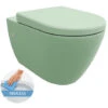 LIVEA Bello Wall Hung Toilet Bowl Without Rim + Soft-close Seat, Mint Green (GreenBello) -Bathroom Supplies Store 89051657 1