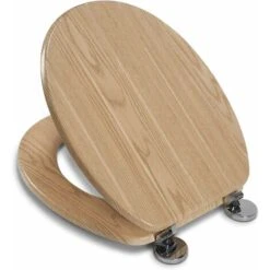 Croydex Flexi-Fix Geneva Top & Bottom Fix Toilet Seat, Oak Effect -Bathroom Supplies Store 8917712 3