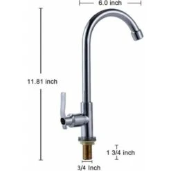 Cold Water Sink Faucet Single Handle One Hole High Arc Deck Mount Stainless Steel Bar Faucet For Kitchen Garden Outdoor RV Easy Installation Chrome -Bathroom Supplies Store 89808249 3