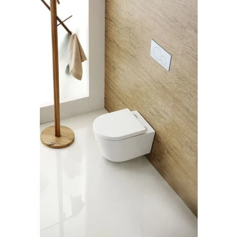 Geberit Toilet Set UP100 Support Frame + SAT Wall-hung Rimless Toilet And Invisible Fixings + Delta20 Matt Chrome Plate 4 Geberit Toilet Set UP100 Support Frame + SAT Wall-hung Rimless Toilet And Invisible Fixings + Delta20 Matt Chrome Plate - Image 2