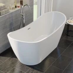 Freestanding Modern Double Ended Bath 1800mm - Rose By Voda Design -Bathroom Supplies Store 90625056 4