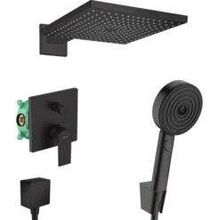 Hansgrohe Vernis Shape Pulsify All-in-one Concealed Shower Set With Overhead Shower 300 XXL + 3-jet Shower, Matt Black