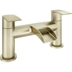 Aquarius Niagara Waterfall Bath Filler Tap Brushed Brass AQ791019