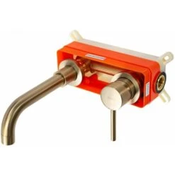 Concealed Basin Faucet Rea Lungo Long Brush Gold + Box -Bathroom Supplies Store 91440870 3