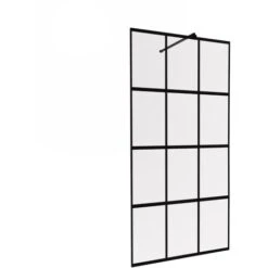Stanley 1200mm Black Grid Framed Walk-In Shower Enclosure With Support Bar -Bathroom Supplies Store 92377568 5