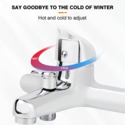 Bathroom Shower Mixer Tap Wall MountModern Bathroom Taps With Shower Head Chrome Single Lever Monobloc Solid Brass Bathroom Taps With Shower System And UK Standard Fitting -Bathroom Supplies Store 92381527 5