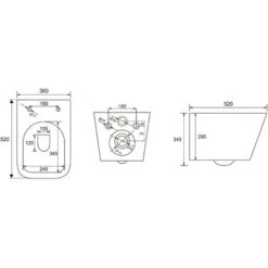 Wall Hung Rimless Square Toilet Pan & Seat With 0.82m - 1.0m Low Height Concealed Cistern WC Frame -Bathroom Supplies Store 92607908 4