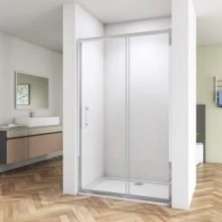 SKY Bathroom Sliding Shower Door Enclosure Cubicle 1500x1900mm 8mm NANO Glass + 1500x700mm Tray Waste Tree