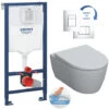 Grohe Toilet Set Rapid SL Support Frame + Geberit Rimfree Wall Hung Toilet + Skate Cosmopolitan Flush Plate -Bathroom Supplies Store 92692805 1