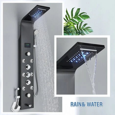 Panel Shower Column Multifunctional Shower System Massaging Nozzles Shower Panel Multifunctional Shower Tower Controlled By Separate Switching 3 Panel Shower Column Multifunctional Shower System Massaging Nozzles Shower Panel Multifunctional Shower Tower Controlled By Separate Switching