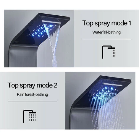 Panel Shower Column Multifunctional Shower System Massaging Nozzles Shower Panel Multifunctional Shower Tower Controlled By Separate Switching 4 Panel Shower Column Multifunctional Shower System Massaging Nozzles Shower Panel Multifunctional Shower Tower Controlled By Separate Switching - Image 2