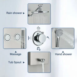 Cascade Shower Panel With Hydro-Massage Shower Panel System With Shower Jet -Bathroom Supplies Store 92849011 4