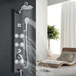 Shower Column Multifunctional Shower System Massaging Nozzles Shower Panel For Bathroom With Adjustable Rain Shower Head