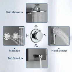 Shower Column Multifunctional Shower System Massaging Nozzles Shower Panel For Bathroom With Adjustable Rain Shower Head -Bathroom Supplies Store 92852232 5