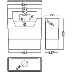 Rimless D Shape Back To Wall Toilet Pan With Soft Close Seat & Concealed Cistern Brushed Brass Plate Button -Bathroom Supplies Store 92871067 3