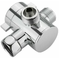 Bath Shower Head Arm Mounted Diverter Valve With 1/2 Inch 3 Way T-Adapter -Bathroom Supplies Store 93408083 4
