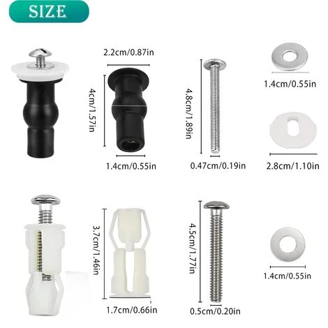 4 Pcs Toilet Seat Hinge Fasteners, Toilet Lid Expansion Screws Toilet Seat Fastener Toilet Seat Screws Set, Toilet Lid Replacement Parts 4 4 Pcs Toilet Seat Hinge Fasteners, Toilet Lid Expansion Screws Toilet Seat Fastener Toilet Seat Screws Set, Toilet Lid Replacement Parts - Image 2