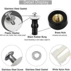 4 Pcs Toilet Seat Hinge Fasteners, Toilet Lid Expansion Screws Toilet Seat Fastener Toilet Seat Screws Set, Toilet Lid Replacement Parts 11 4 Pcs Toilet Seat Hinge Fasteners, Toilet Lid Expansion Screws Toilet Seat Fastener Toilet Seat Screws Set, Toilet Lid Replacement Parts -Bathroom Supplies Store 93528254 5