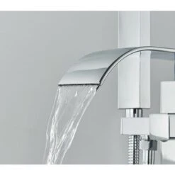 Robinet Baignoire Ilot Autoportante Mitigeur Baignoire Robinet Baignoire Îlot Bain Mélangeur Sur Pied Avec Douchette Chromé -Bathroom Supplies Store 93559417 2