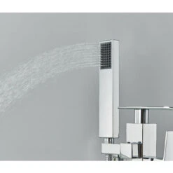 Robinet Baignoire Ilot Autoportante Mitigeur Baignoire Robinet Baignoire Îlot Bain Mélangeur Sur Pied Avec Douchette Chromé -Bathroom Supplies Store 93559417 5