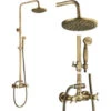 Colonne De Douche Laiton Rétro Système De Douche Réglable Ensemble De Douche Mural Set Kit De Douche En Mitigeur De Douche Pour Salle De Bain Set -Bathroom Supplies Store 93564264 1