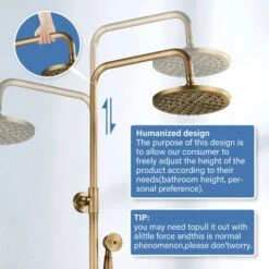 Colonne De Douche Laiton Rétro Système De Douche Réglable Ensemble De Douche Mural Set Kit De Douche En Mitigeur De Douche Pour Salle De Bain Set -Bathroom Supplies Store 93564264 4