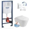 Grohe Toilet Set Rapid SL Support Frame + Lucco Avva Rimless Bowl + Softclose Seat + Chrome Plate (RapidSL-Avva-1A) -Bathroom Supplies Store 94588057 1