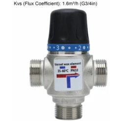 Thermostatic Mixing Valve Temperature Control Device With Automatic Shut-off Large Flow Mixer (G3/4 Inch) -Bathroom Supplies Store 95064439 4