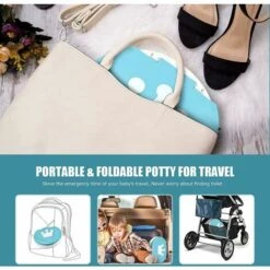 One Piece Infant Potty Training Potty Training Baby Kid Portable Folding Potty Training Kids Travel Toilet Learning Cleaning Kids Boys Girls Car Potty Training Indoor Outdoor Park Camping (Green) -Bathroom Supplies Store 95305547 3