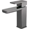 Nuie Windon Brushed Gunmetal Mono Basin Mixer Tap With Push Button Waste - WIN705 -Bathroom Supplies Store 95410352 1