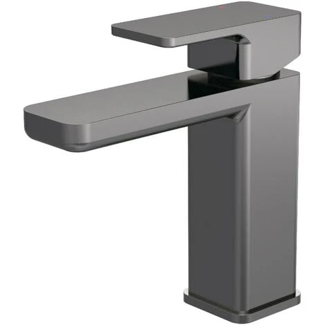 Nuie Windon Brushed Gunmetal Mono Basin Mixer Tap With Push Button Waste - WIN705 3 Nuie Windon Brushed Gunmetal Mono Basin Mixer Tap With Push Button Waste - WIN705