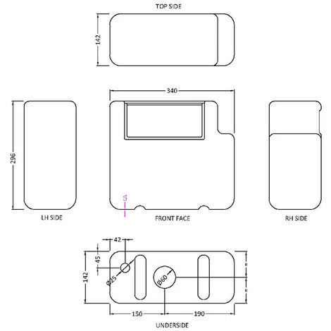 Nuie White Dual Flush Concealed Cistern With Bottom Inlet- XTY008B 4 Nuie White Dual Flush Concealed Cistern With Bottom Inlet- XTY008B - Image 2