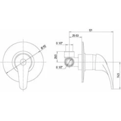 BUILT-IN MIXER TAP FOR SINGLE-LEVER SHOWER ENTER -Bathroom Supplies Store 95851031 5
