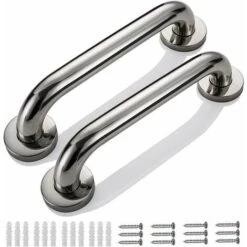 2pcs 30cm Bathroom Grab Bar Wall Shower Safety Bars Tub Handle Stainless Steel Towel Bar For Children Pregnant Women Disabled Seniors