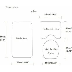 LITZEE Toilet Contour Mat Set Of 3 Soft Microfiber Bathroom Rugs Non-Slip PVC Flannel Studded Backing Bath Mat + Toilet Contour Mat + Lid Cover - Yellow -Bathroom Supplies Store 96302853 5
