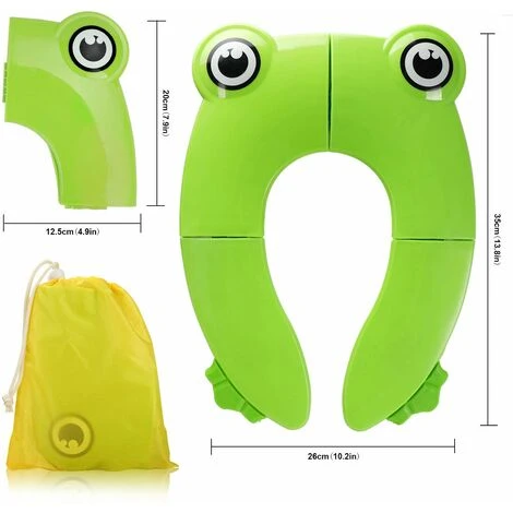 LITZEE Toilet Reducer Toilet Seat For Kids, Foldable Toilet Trainer For On The Go, Portable Travel Toilet Seat With Storage Bag And Toilet Seat Covers (Green) 7 LITZEE Toilet Reducer Toilet Seat For Kids, Foldable Toilet Trainer For On The Go, Portable Travel Toilet Seat With Storage Bag And Toilet Seat Covers (Green) - Image 5