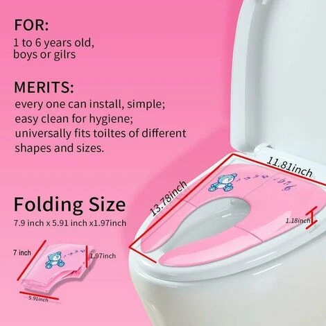 In 1 Child Seat Foldable Toilet Reducer Travel And Home Toilet Reducer(pink) 4 In 1 Child Seat Foldable Toilet Reducer Travel And Home Toilet Reducer(pink) - Image 2