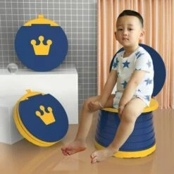 Folding Children's Toilet,Travel Folding Potty,Portable Baby Potty Seat,Foldable Kids Toilet Seat,Indoor Outdoor Baby Travel Potty With Travel Bag (Blue) 11 Folding Children's Toilet,Travel Folding Potty,Portable Baby Potty Seat,Foldable Kids Toilet Seat,Indoor Outdoor Baby Travel Potty With Travel Bag (Blue) -Bathroom Supplies Store 97684870 5