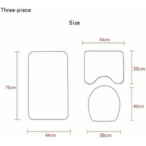 3 Pieces Set Of Bathroom Shower Mats + Foot Bath Mats Mats + Toilet Seat Cover. Non-Slip Shower Curtain Mat - The Underwater World (Wood Grain) 4 3 Pieces Set Of Bathroom Shower Mats + Foot Bath Mats Mats + Toilet Seat Cover. Non-Slip Shower Curtain Mat - The Underwater World (Wood Grain) - Image 2