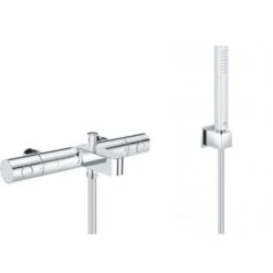 Grohe Bath/shower Set Grohtherm 800 Thermostatic Mixer + 1 Jet Shower Stick, Chrome (34770000-CUBESTICK)